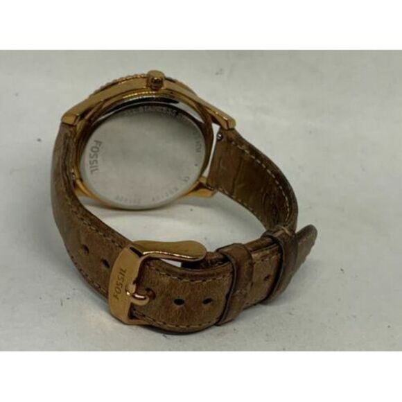 Fossil ES3104 Stella Women's Tan Leather Analog White Dial Quartz Watch Aa148 - Picture 9 of 9